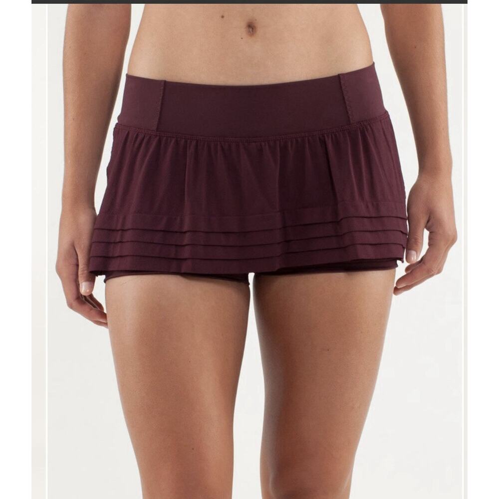 LULULEMON BREATH OF FIRE SKIRT SZ 2 NWT BORDEAUX DRAMA TENNIS